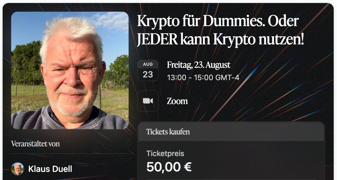 So geht Krypto. Und: Zahlen mit Krypto per E-Mail? Proton-Wallet! Geschenkt!